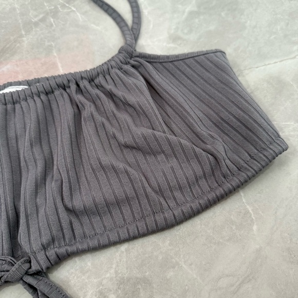 Women’s Collusion Bandeau Crop Top Spaghetti Strap Tie Front Size 6 - Picture 6 of 13